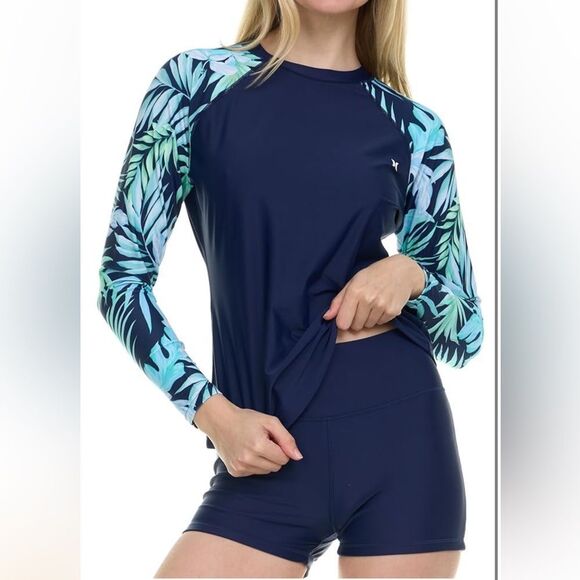 Hurley Womens Two Piece Rash Guard & Swim Shorts, NWT - Picture 4 of 9